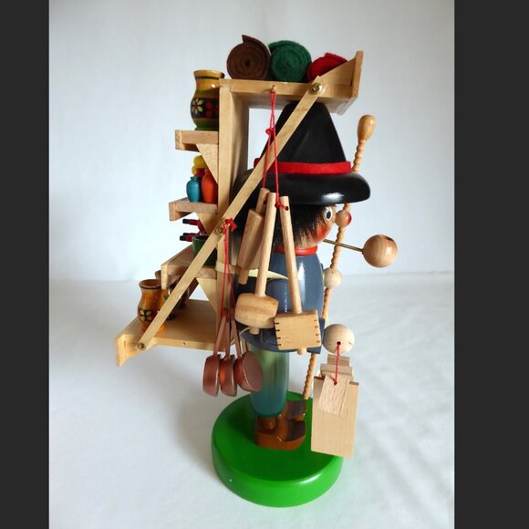 NEW 11” STEINBACH GERMANY MERCHANT MERCATOR PEDDLER WOOD INCENSE SMOKER - Picture 3 of 16